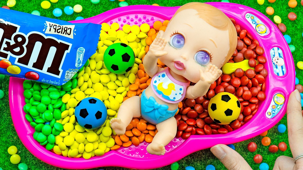 21 Minutes Satisfying ASMR, Filling Rainbow Bathtubs with M&M’s & Magic Slime