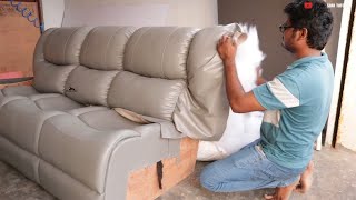 Latest Leather Sofa Making Video 2023/How to Make High Quality Leather Sofa Easy StepbyStep Guide