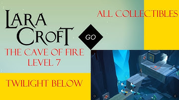Lara Croft Go - The Cave Of Fire Level 7 Walkthrough - Twilight Below - All Collectibles