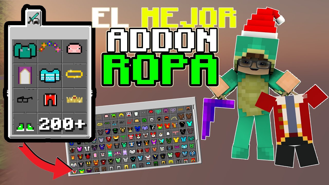 EL MEJOR ADDON DE ROPA!! +200 ROPAS!! PARA MINECRAFT PE + | mcpe   - YouTube