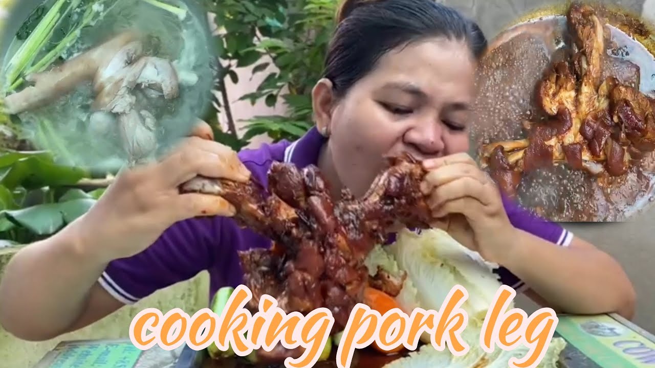 ខជើងជ្រូក cooking pork leg with sauce foodcooking foodphotography 