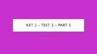 Listening Practice - A2 CEFR - Cambridge KET 2 Test 2 Part 5