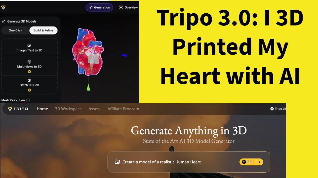 Tripo 3.0 AI: I 3D Printed My Heart with AI (Tripo 3.0 Review)