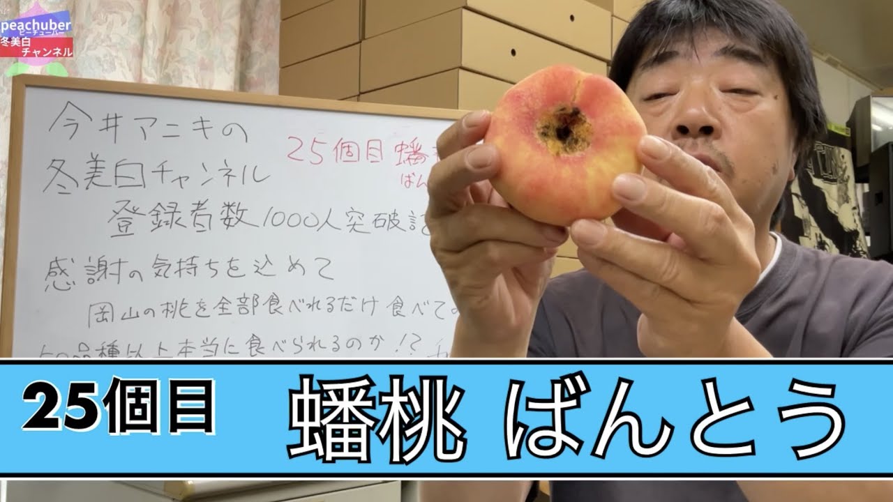 ♯357【桃試食チャレンジ】蟠桃 ばんとう【25食目】 - YouTube