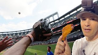 FOOD CHALLENGE at Citi Field! 'I have to catch a home run before I get to eat'
