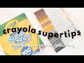 Crayola supertips 100  unboxing swatches and labelling 