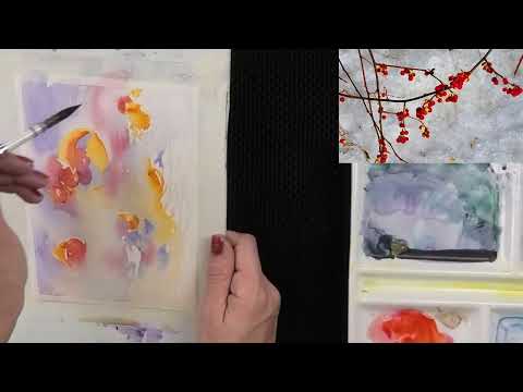 Lesson 12/12, Berries, Celebrating Winter in Watercolour, Angela Fehr Legacy Courses Courses