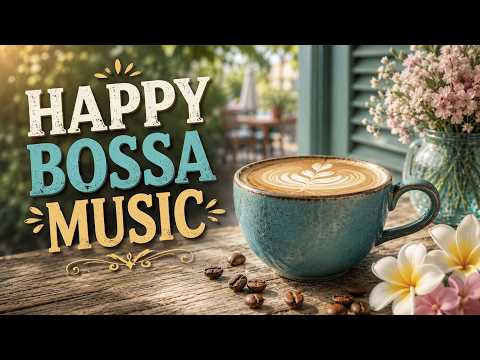 Feel Good Cafe Music ☕ Sunny Flower Terrace Cafe & Fresh Latte | Happy Bossa for Positive Start