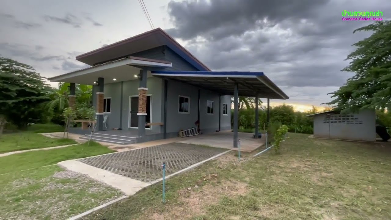 ตัดต้นไม้ที่โดนลมพัดล้มด้วยเครื่องตัดหญ้ิา บ้านสวนคุณย่า Grandma Garden House EP.118