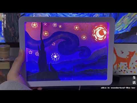 Vincent Van Gogh Famous Painting Starry Night Dreambox Paper Cut Led Light Box For Bed Room Decor