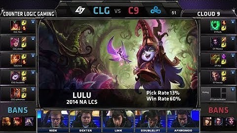 CLG vs Cloud 9 | 2014 NA LCS Spring split S4 W5D1 G1 | Cloud 9 vs CLG Week 5 Day 1 full game HD