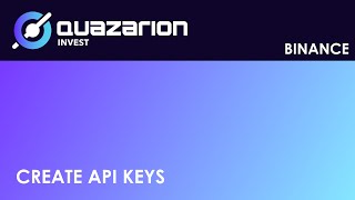 Create API keys (Binance)