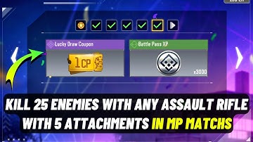 Kill 25 Enemies with Any Assault Rifle Equipped with 5 Attachments in MP Matches in Cod Mobile