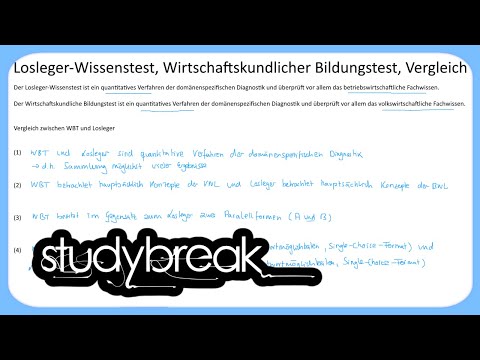 Update Losleger-Wissenstest, Wirtschaftskundlicher Bildungstest, Vergleich | Kompetenzentwicklung