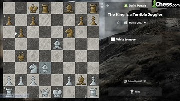 chess.com Daily Puzzle "The King is a Terrible Juggler"