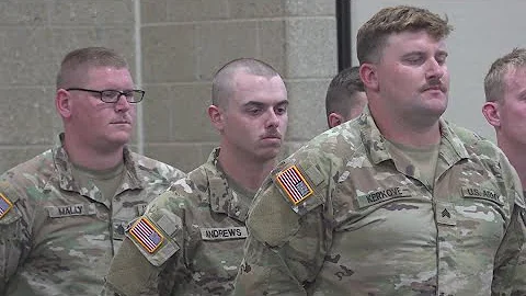Members of the Iowa National Guard deploying to support Operation Inherent Resolve