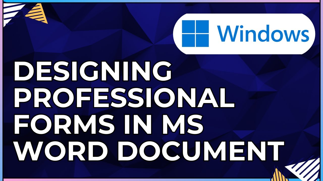 How To Design Professional Forms In a Microsoft Word Document-For a ...