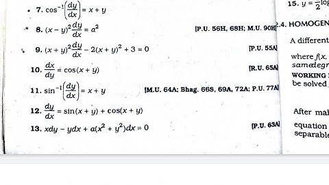 Example 2B /Q.n.  9-13 || Differential equation  ||   lalji prasad solution