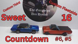 Hot Wheels Redline Restoration series sweet 16 Countdown #6 Custom T-Bird and #5 Custom Fleetside