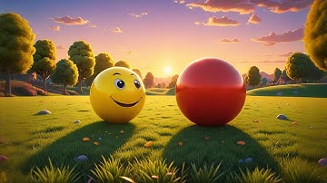 Four Bouncy Balls Go Big and Small | Counting and Size Learning Song | Nursery Rhymes for Kids