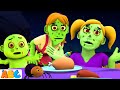 Green Zombie Family At Dinner In Spain + More Spooky Songs for Toddlers by @AllBabiesChannel