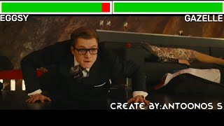 Eggsy Vs Gazelle With HealthBars (Final Fight) HD (Kingsman The Secret Service)