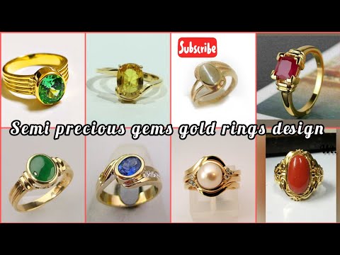 semi precious gems gold rings design collections // gold rings natural birth