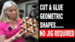 How to cut and glue geometric wood shapes . Mosaic style cutting boards, tables, trivets, boxes