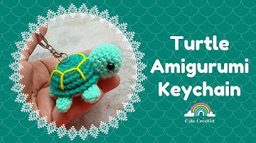 Mini Turtle Amigurumi || Easy Step-by-Step Crochet Keychain Tutorial for Beginners🐢