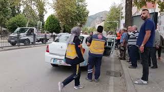 Amasyada Yayaya Yol Veren Kamyonete Otomobil Çarptı