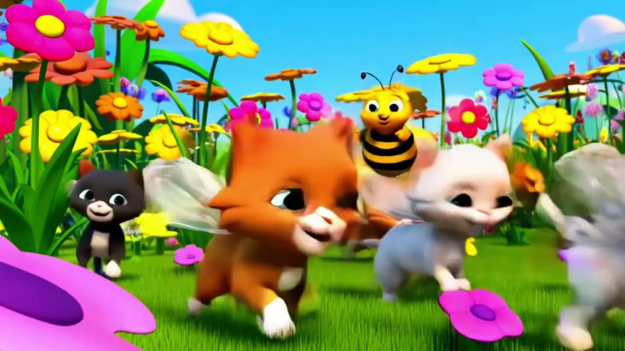 Cute Kittens and Bees | Fun Kids Song & Cartoon Animals for Toddlers