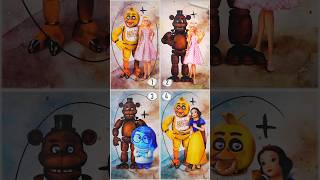 Your Fav FNAF transformation? Mixing Characters 💛🤎 #fnaf #shorts #glowup #ai