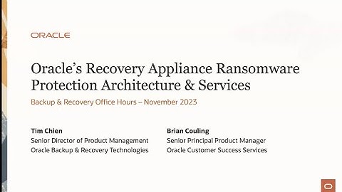 Oracle’s Zero Data Loss Recovery Appliance Ransomware Protection Architecture & Cyber Vault Services