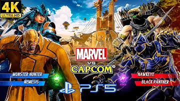 Marvel vs Capcom Infinite | Monster Hunter & Nemesis vs Hawkeye & Black Panther 4K
