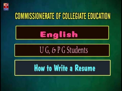 CCE || English - How to Write a Resume || LIVE SESSION With E. Srinivas Rao