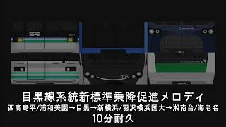 目黒線系統新標準乗降促進メロディ(都営南行、埼玉上り、メトロB線、東急,相鉄下り)10分耐久