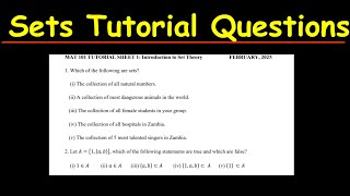 MAT101 TUTORIAL SHEET 1 2025 SET THEORY QUESTIONS