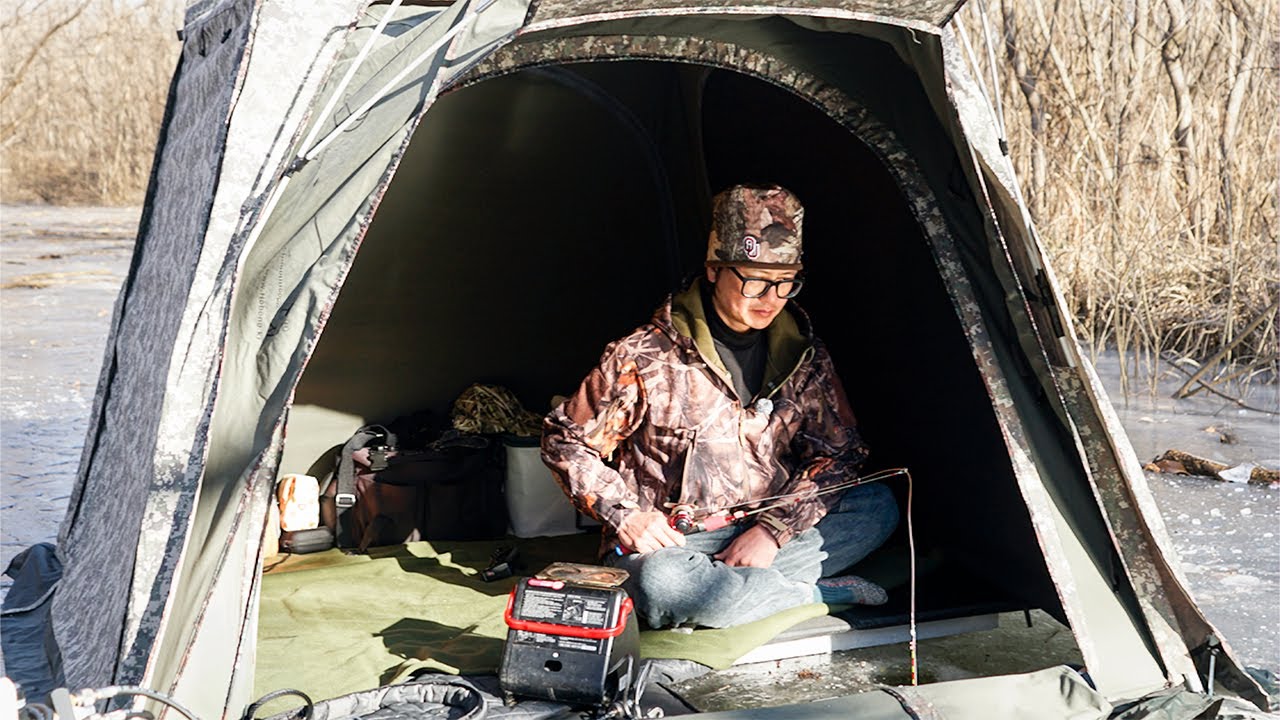 -15℃ 얼음 밤낚시...찌에 불이 켜지는 순간