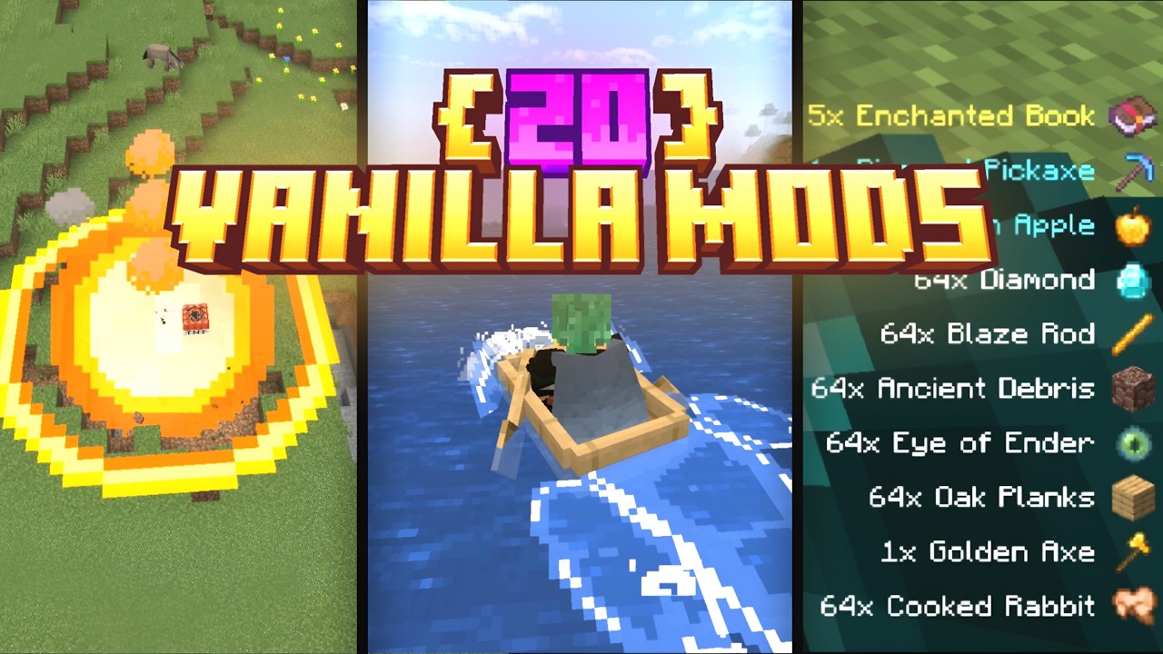 The Perfect Vanilla Minecraft • TOP 20 MODS - YouTube