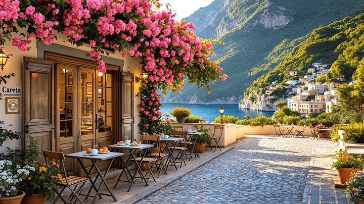 Summer Morning Cafe Ambience ☕Jazz Relaxing Music at Cozy Capri Italian Coffee Shop for Morning Mood