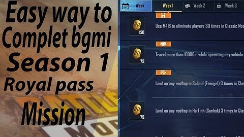C1S1 Week 1 Royal Pass Mission Explain! Season20 Week1 Royal Pass Misson Explain! Week 1 RP Mission