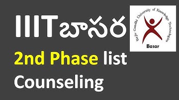 IIIT Basara 2nd Phase List & Counseling Model Ideas Rajendhar Bondla