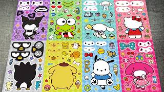 Kuromi, Melody 💜 Decorating Sticker Book with Hello Kitty, Kurami, Melody | ASMR DIY Paper screenshot 5