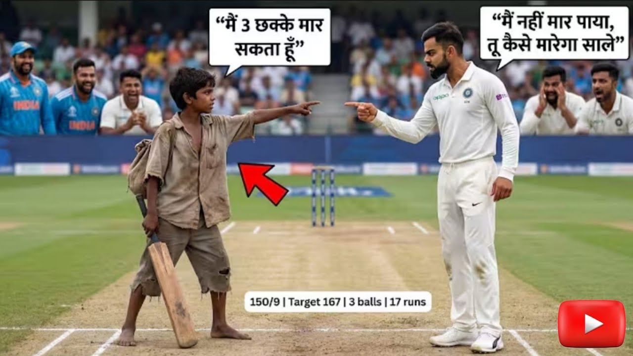 जिस बच्चे को सबने भिखारी समझा | उसी ने 3 गेंदों में 3 छक्के मारे | 100 करोड़ का मैच जिता दिया