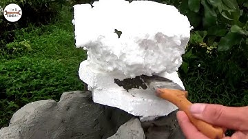 Amazing Ideas   Make Beautiful Waterfall From Foam Box and Cement   For Your Garden