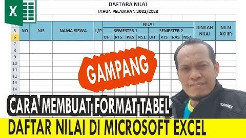 CARA MEMBUAT FORMAT TABEL DAFTAR NILAI DI MICROSOFT EXCEL