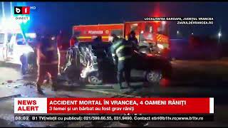 ACCIDENT MORTAL ÎN VRANCEA, 4 OAMENI RĂNIȚI_Știri B1_10 dec 2022