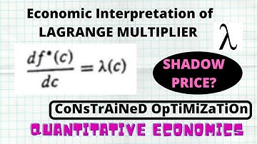 Meaning of LAGRANGE MULTIPLIER | Optimization| Quantitative Methods in Economics| Hammond 18.6