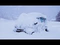 [Heavy Snow]Camping alone in a small car. Car was completely covered with snow.