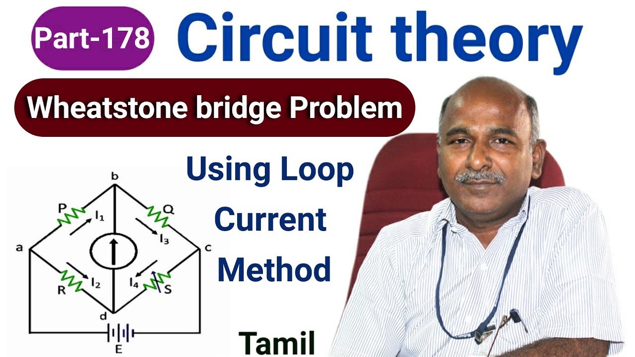Wheatstone bridge Problem using loop current method in tamil - YouTube